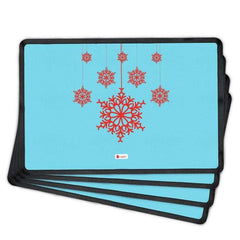 Hanging Snowflake Design in Retro Style Table Matin Blue Color