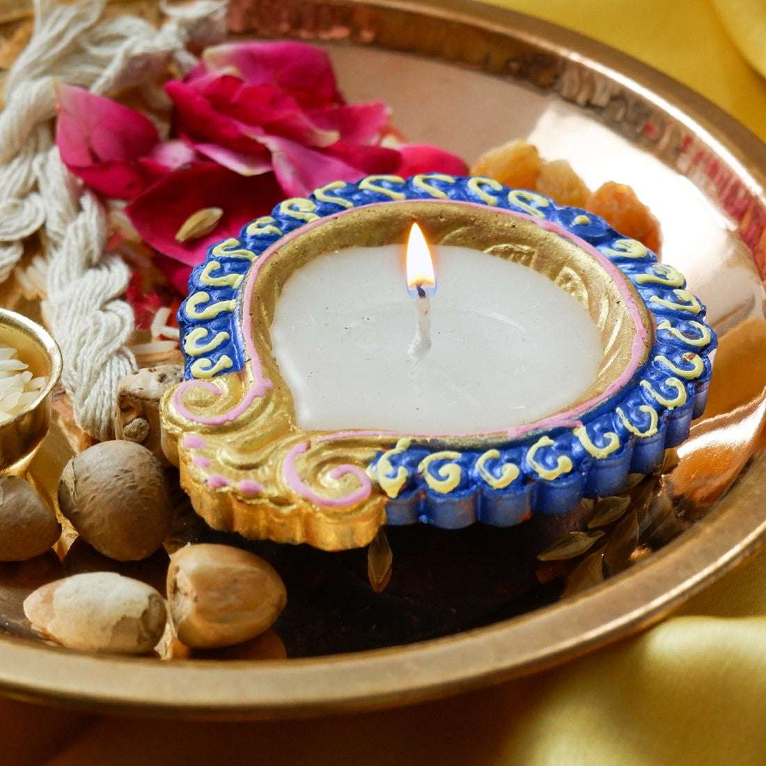 Home Decor Frame Wax Diya Mini Kaju Katli Bites (125 gm)