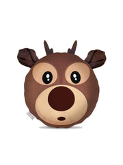 Christmas Decoration Items For Home Reindeer Face Printed Reversible Round Cushion For Decoration, 12&quot;x12,Brown