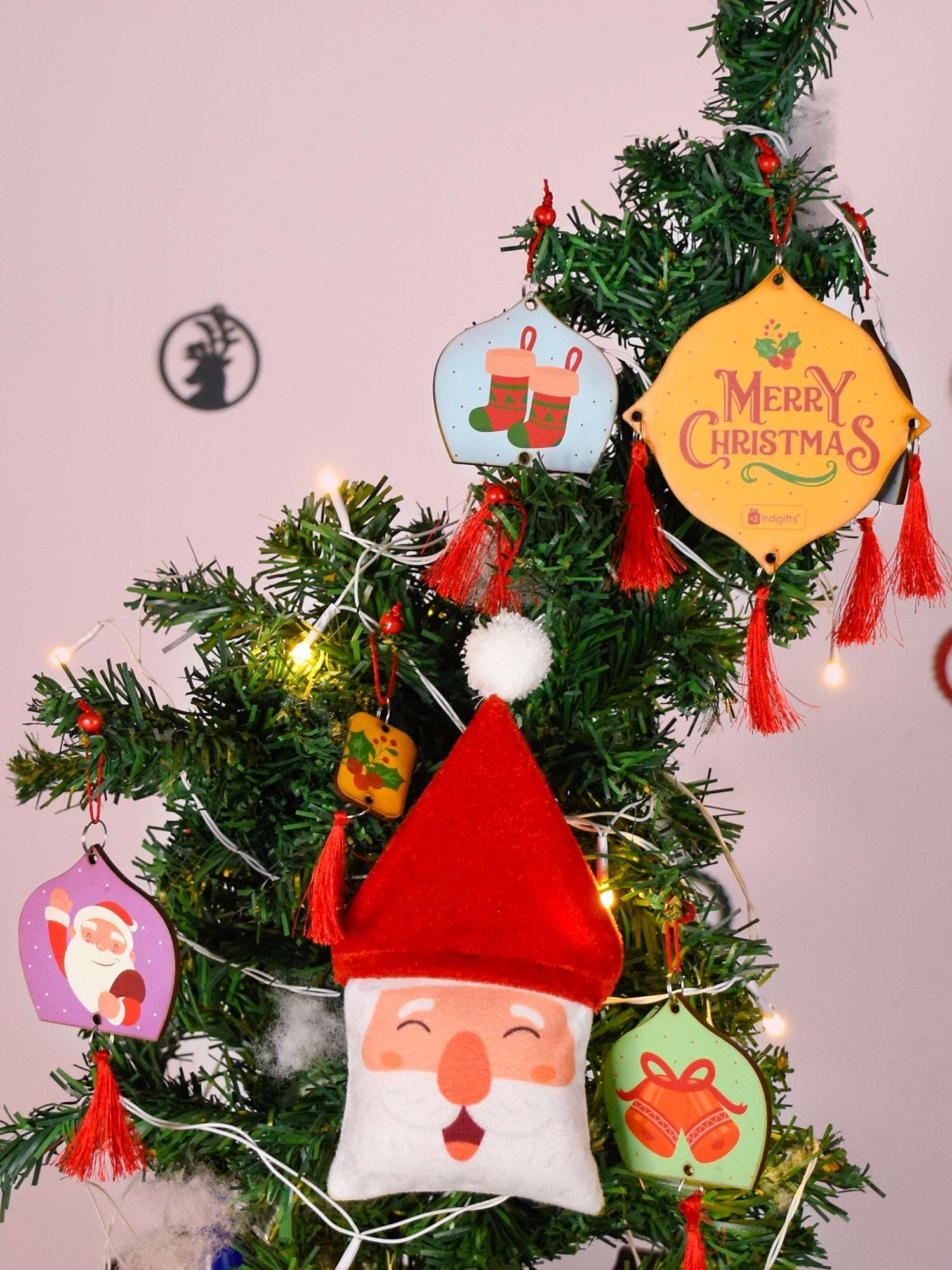 Christmas Small Hanging Christmas Decoration for Home Merry Christmas Hanging and Revesible Santa Soft Toy