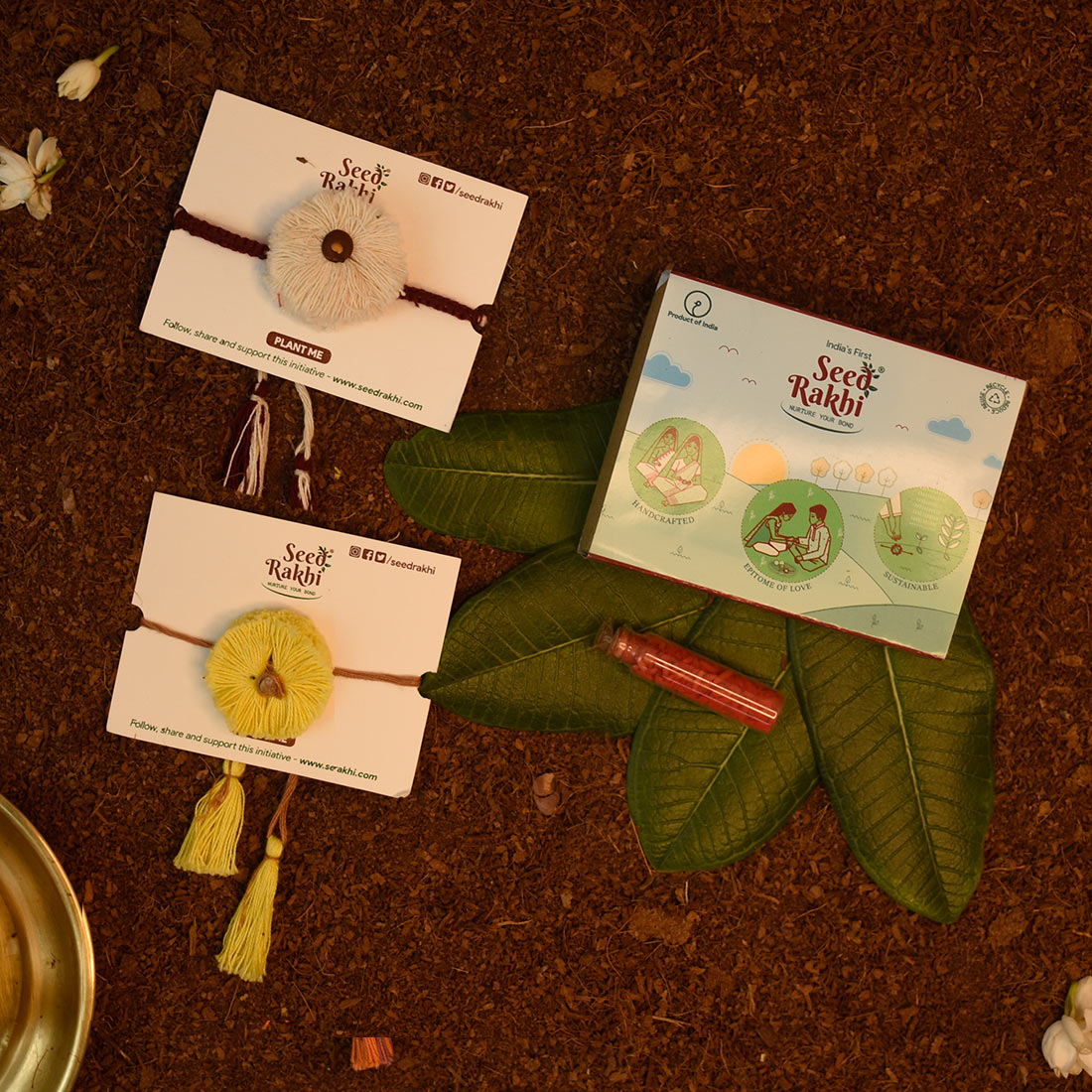 Sun and Dhavala Seed Rakhi Gift Hamper