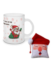 Xmas Gift Itmes For Family Frost Coffee Mug and Revesible Santa Soft Toy