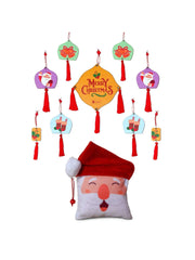 Christmas Small Hanging Christmas Decoration for Home Merry Christmas Hanging and Revesible Santa Soft Toy