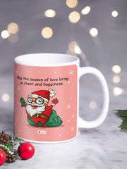 Christmas Gift Box Ceramic Christmas Coffee Mug and Revesible Santa Soft Toy