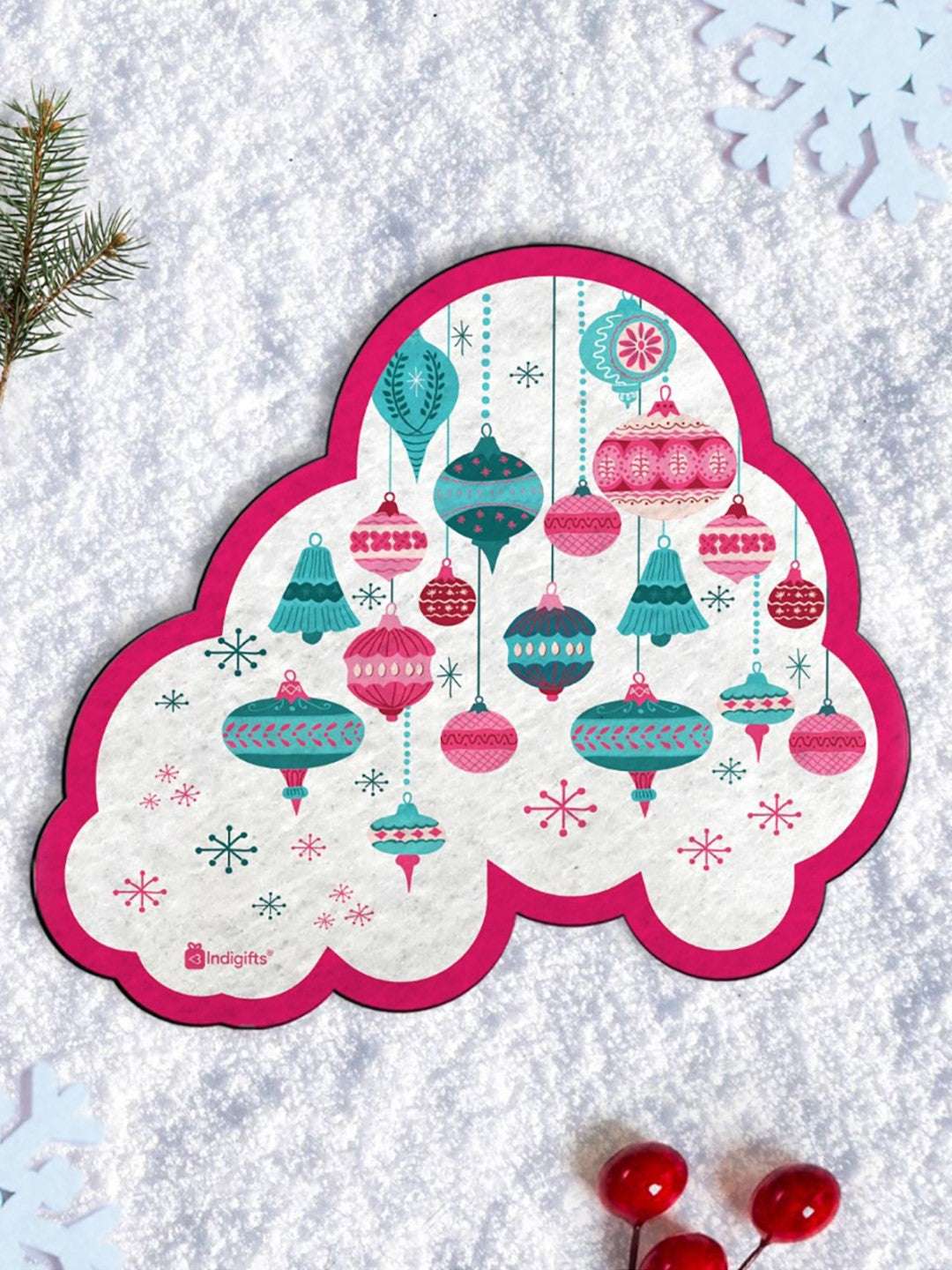 Christmas Gifts for Kids Girls/Boys/Friend Colorful Cute Christmas Cloud Fridge Magnets 7 x 9 cm Set of 4 and Revesible Santa Soft Toy