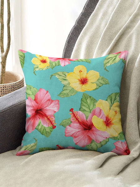 Reversible Multi Colored Floral Printed Cushion Cover Set of 5
