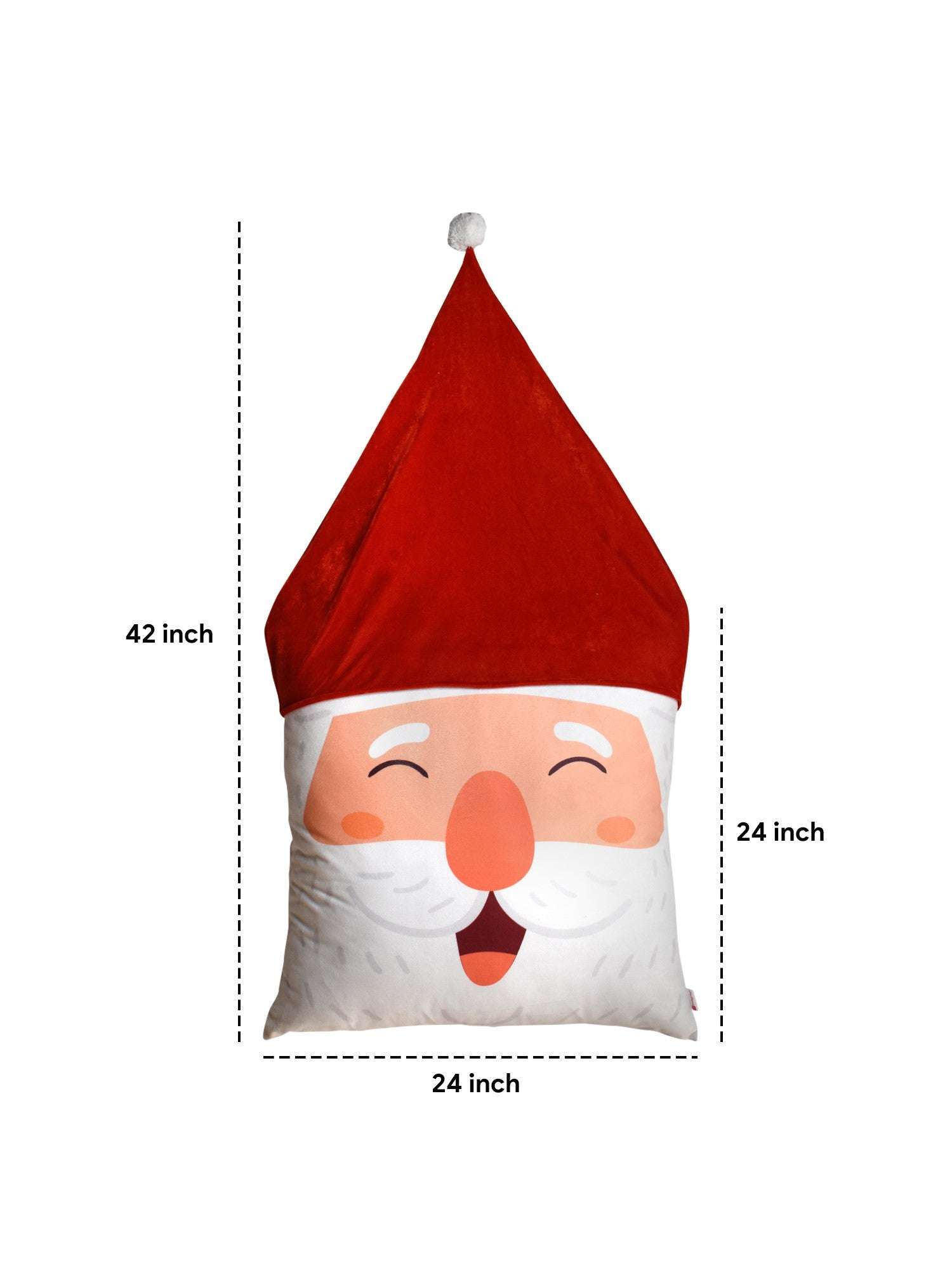 Chrsitmas D&eacute;cor Items Santa Face Printed Revesible Hug Cushion 24x24 Inches