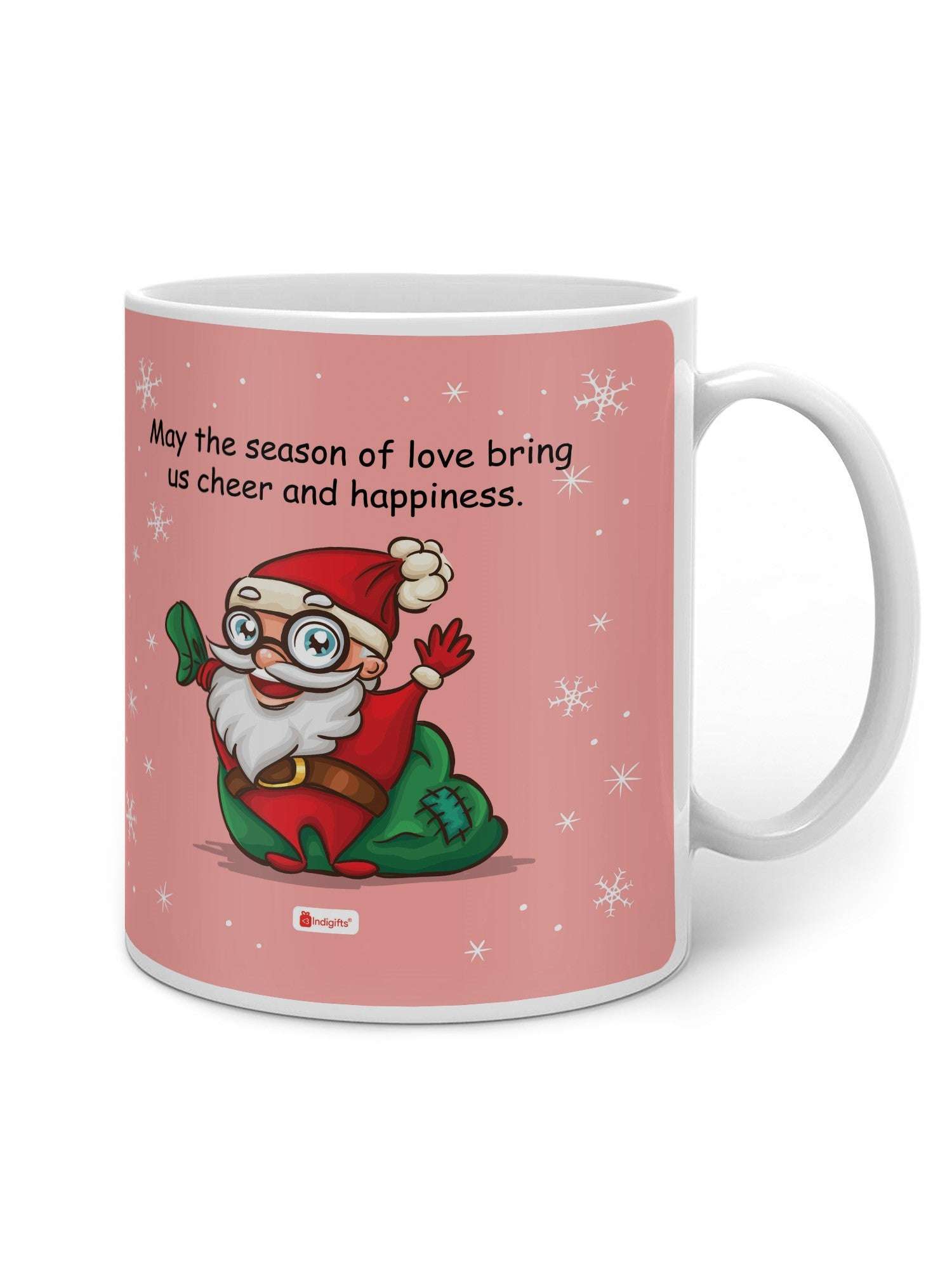 Christmas Gift Box Ceramic Christmas Coffee Mug and Revesible Santa Soft Toy