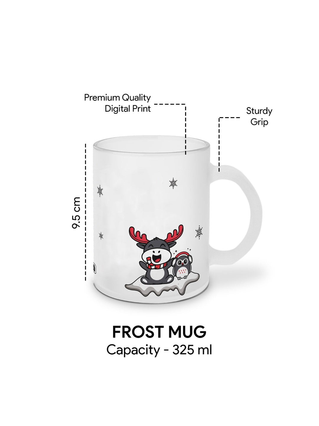 Xmas Gift Items For Friends To Infinity and Beyond Quotes Printed Frosted Mug 325 ml and Revesible Santa Soft Toy