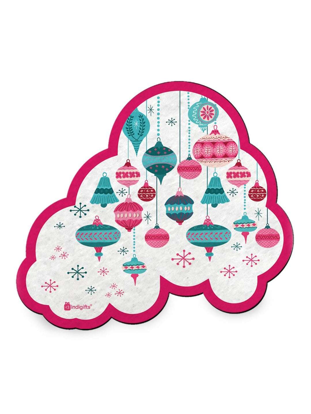 Christmas Gifts for Kids Girls/Boys/Friend Colorful Cute Christmas Cloud Fridge Magnets 7 x 9 cm Set of 4 and Revesible Santa Soft Toy