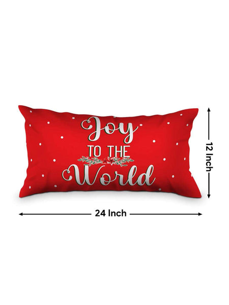 Christmas Gift Hamper Joy Of the Word Quotes Printed Reversible Cushion Set Of 5, Red, Green, White