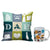 Gifts for Dad- Printed Multicolor Poly Satin Cushion and Ceramic Coffee Mug