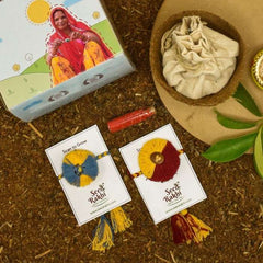 Jodhpuri and Saanjh Seed Rakhis Premium Hamper with Planter