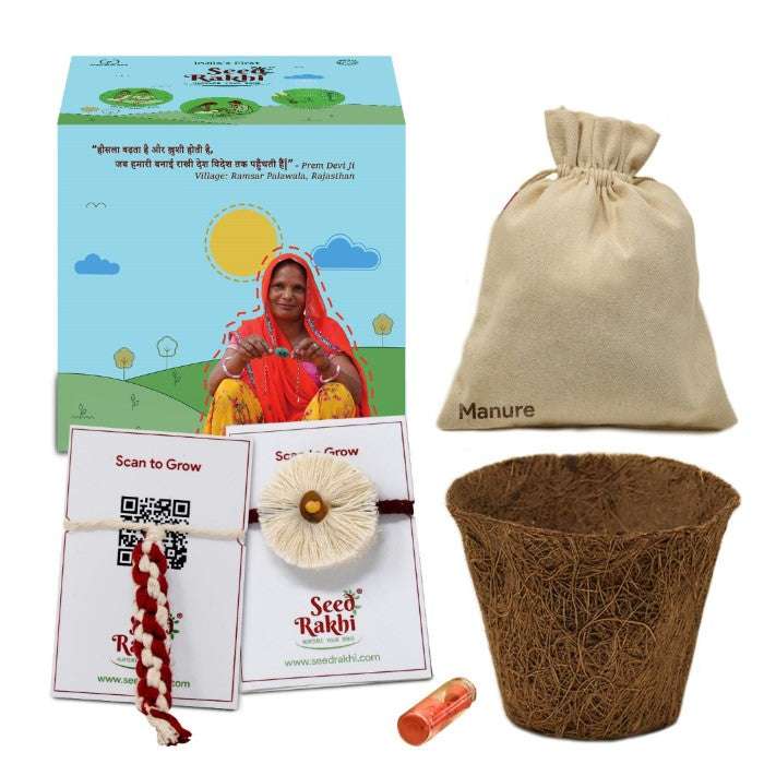 Dhavala &amp; Stuti Set of 2 Premium Seed Rakhi Hamper For Bhaiya &amp; Bhabhi