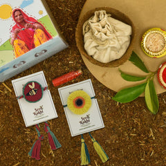 Amaranthus , Karela &amp; Cucumber Seed Rakhi - Set of 2 Rakhi With Planter And Roli