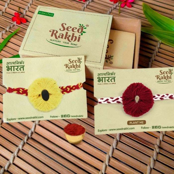 Red &amp; Yellow Seed Rakhis Gift Hamper