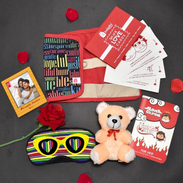 Travel Kit with Colorfull Eye Mask Valentine's Gift for Your Girlfriend