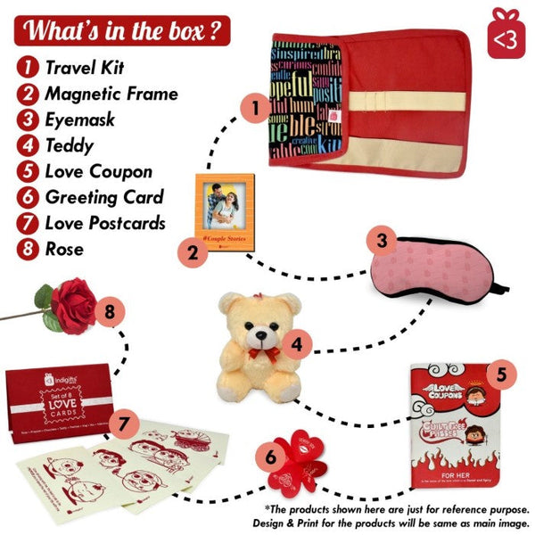 Travel Kit with Love Mode Eye Mask Valentine's Gift for Your Girlfriend