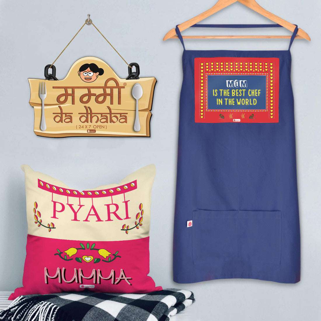 Lovely Moms' Cushion, Wall Hanging, and Apron Gifts for Mother