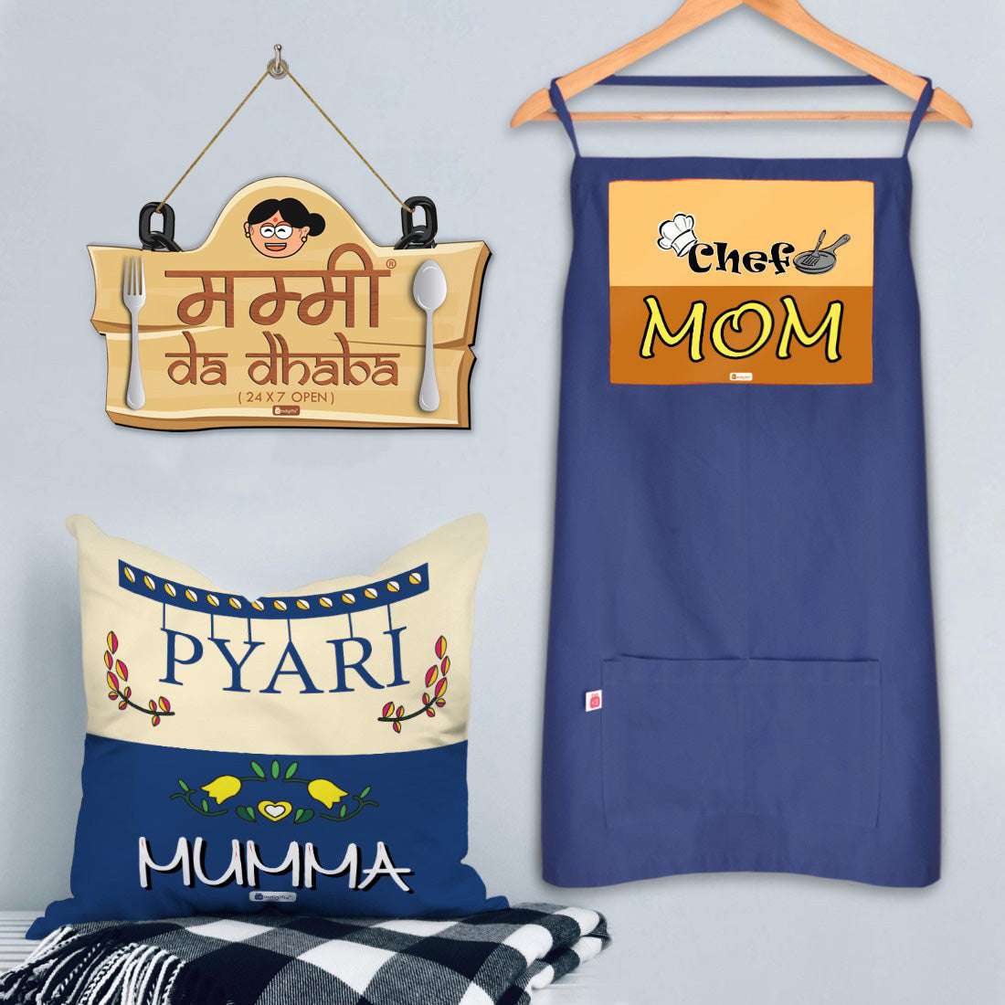 Lovely Moms' Cushion, Wall Hanging, and Apron Gifts for Mother