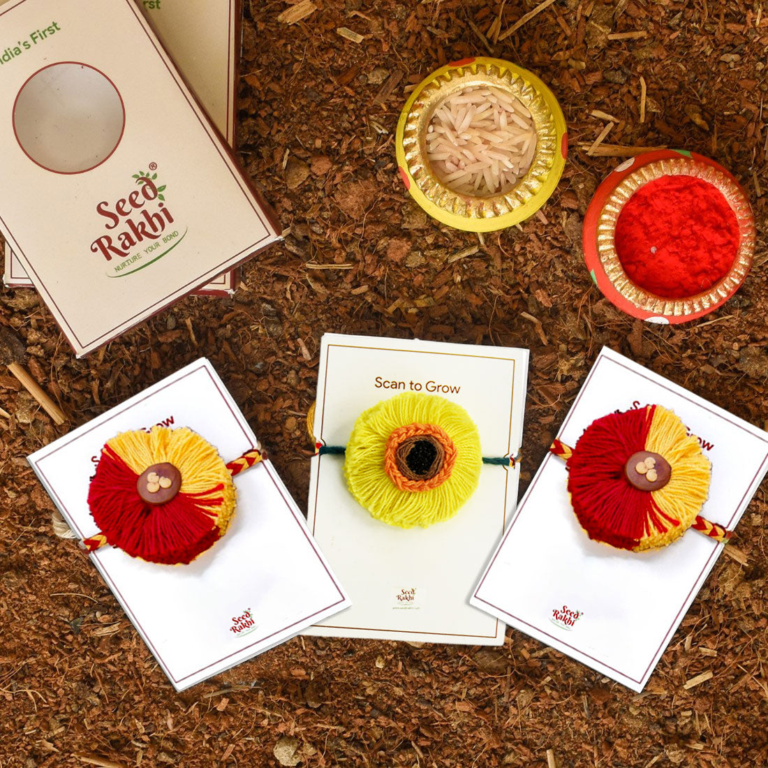 Plantable Rakhi For Brother-Eco-Friendly &amp; Handmade- (Multi)