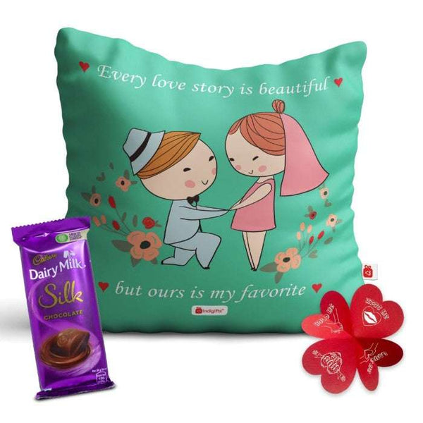 Love story Cushion With Cadbury Silk