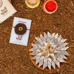 Maati Seed Rakhi Gift Hamper With Kaju Katli Mini Bites 125 gm