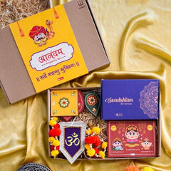 Bunting, Diya Stand, DIY Rangoli and Kaju Katli Mini Bites