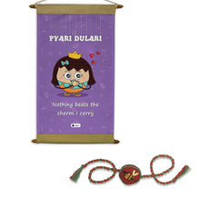 Pyari Dulari Scroll &amp; Seed Rakhi Combo of 2 (Purple)