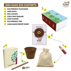 Maati Organic Seed Rakhi, Planter, and Diary Gift Hamper