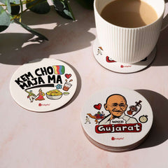 Gujarat - Souvenir Coaster Cum Fridge Magnets - Discovering India