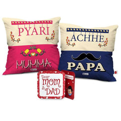 Pyari Mumma and Achhe Papa Set of 2 Cushion Gift for Parents