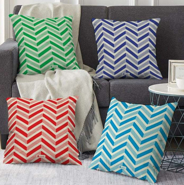 Multi Colored Printed Cushion Covers Set of 4