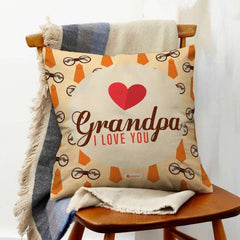 Grandpa I Love You Printed Cushion and Mug Combo (Orange )