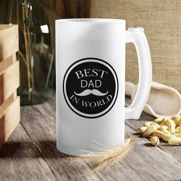 Best Dad in the World Glass Beer Mug