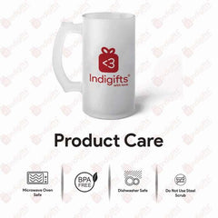 Friendship Day Quotes Printed Frosted Beer Mug For Friends 470 ml