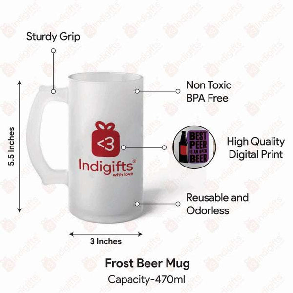 Patiala Peg Beer Bar Digital Printed Beer Mug Gift for Boyfriend