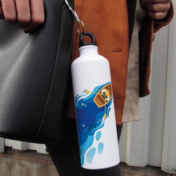 As Free As Ocean Printed Water Bottle, Red Rose &amp; Greeting Card For Him/Her