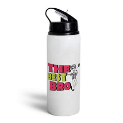 Indigifts The Best Bro Printed Customised Aluminium Sipper Water Bottle (750ML) For Brother, Rakshabandhan Gift For Brothers