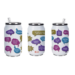 Insulated Steel Sipper Can With Lid And Straw - 350 ML