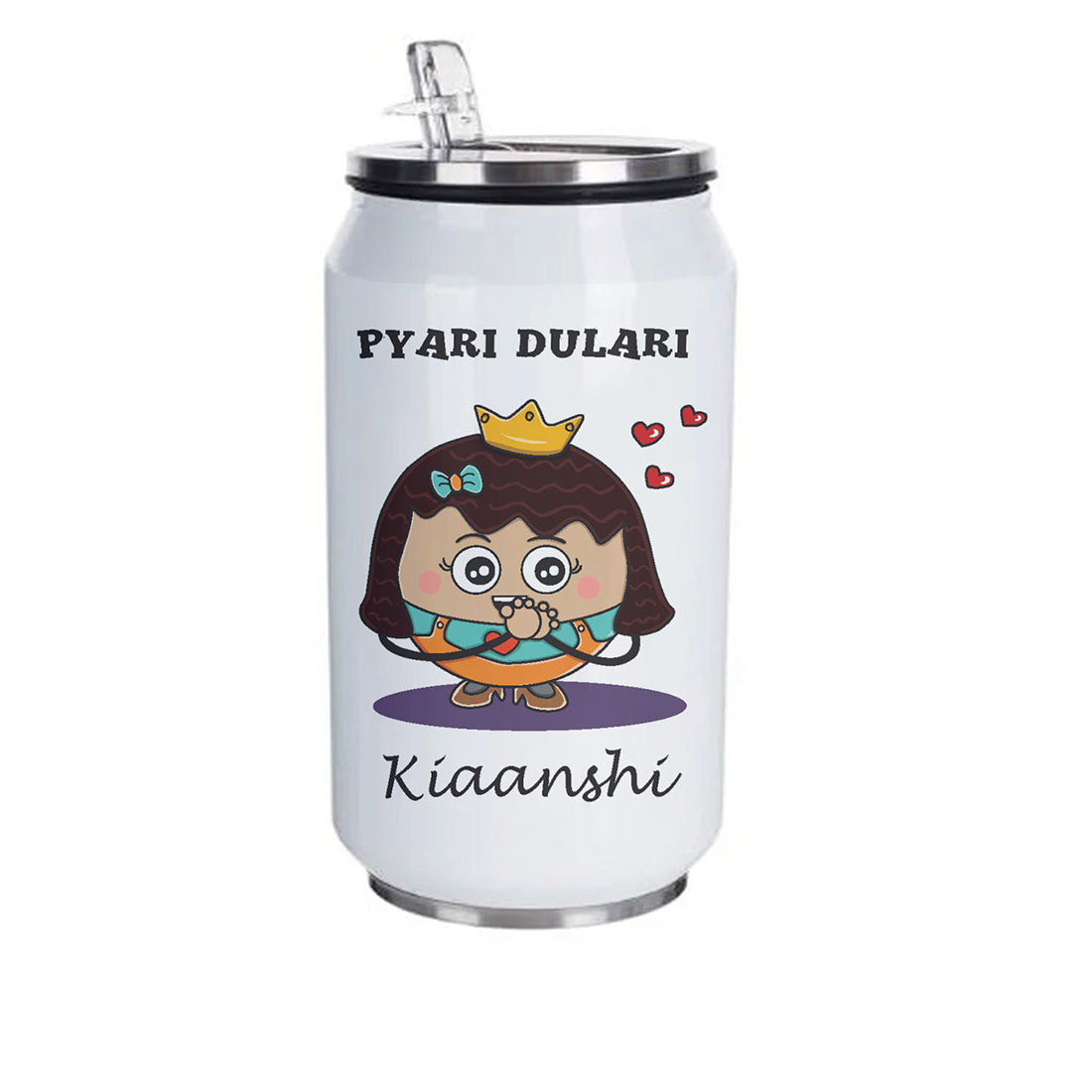 Pyari Dulari Printed Customized  Steel Sipper Can 350 Ml