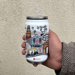 Delhi - Doodle art steel sipper can - Discovering India