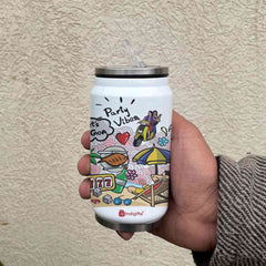 Goa - doodle art steel sipper can - Discovering India