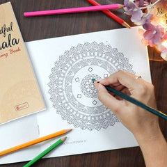 Mandala Coloring Book and Snacky Cookies with Wall Decor Frame