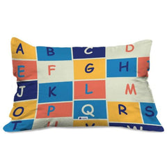 Indigifts Half-N-Half Collection Alphabates Letter Text Printed Kids Rectangle Pillow Cover