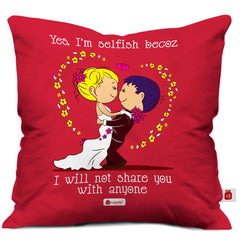 Newly Weds Holding Each Other Printed Cushion for Couple