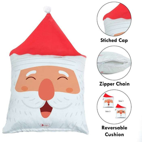 Santa Claus Reversible Cushion Cover with filler