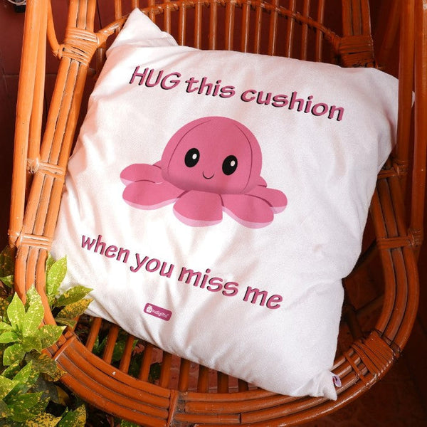Octopus Printed Reversible Hug Cushion With Cover (24 Inches)