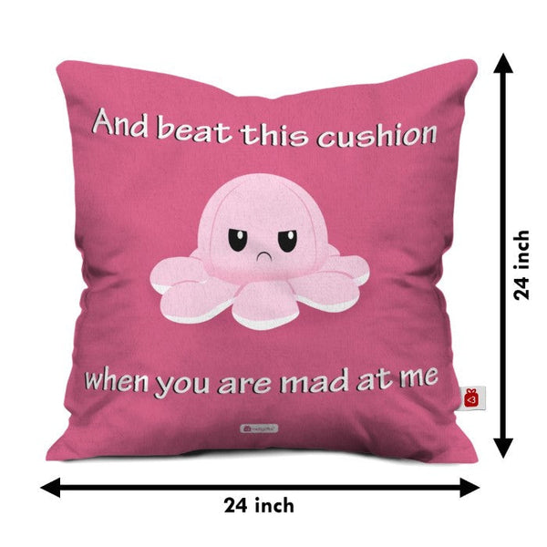 Octopus Printed Reversible Hug Cushion With Cover (24 Inches)