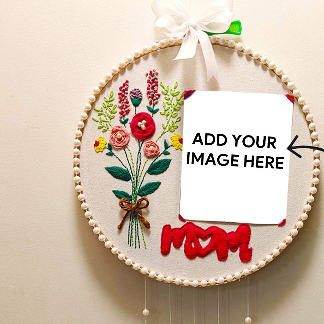 Mom Embrioded Customised Photo Hoop- Gift For Mother